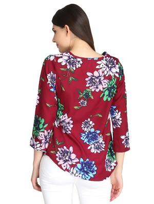 curved hem floral top - 16432760 - Standard Image - 3