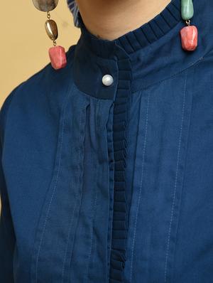 pleat detail bell sleeved solid top - 16433534 - Standard Image - 6