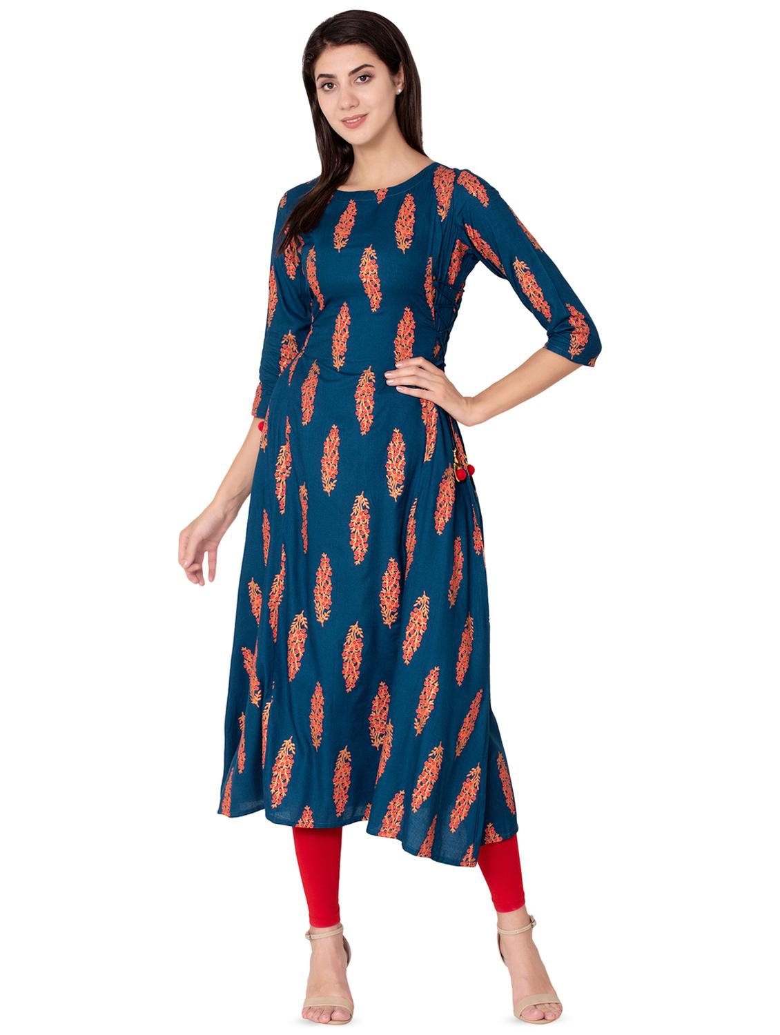 floral printed a-line kurta - 16433552 - Zoom Image - 1