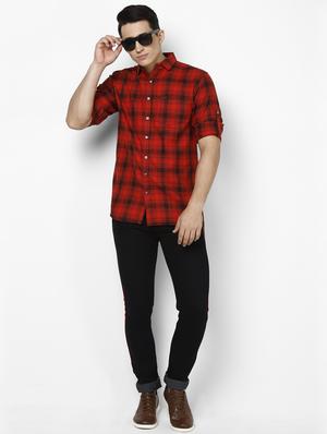 red checkered casual shirt - 16433634 - Standard Image - 5