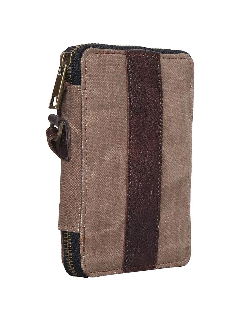 brown canvas regular clutch - 16434294 - Zoom Image - 4