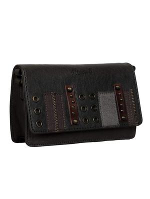 black leather regular sling bag - 16434311 - Standard Image - 4