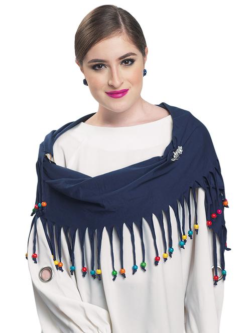 blue cotton blend short necklace - 16434514 - Standard Image - 1