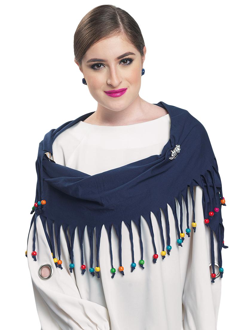 blue cotton blend short necklace - 16434514 - Zoom Image - 1