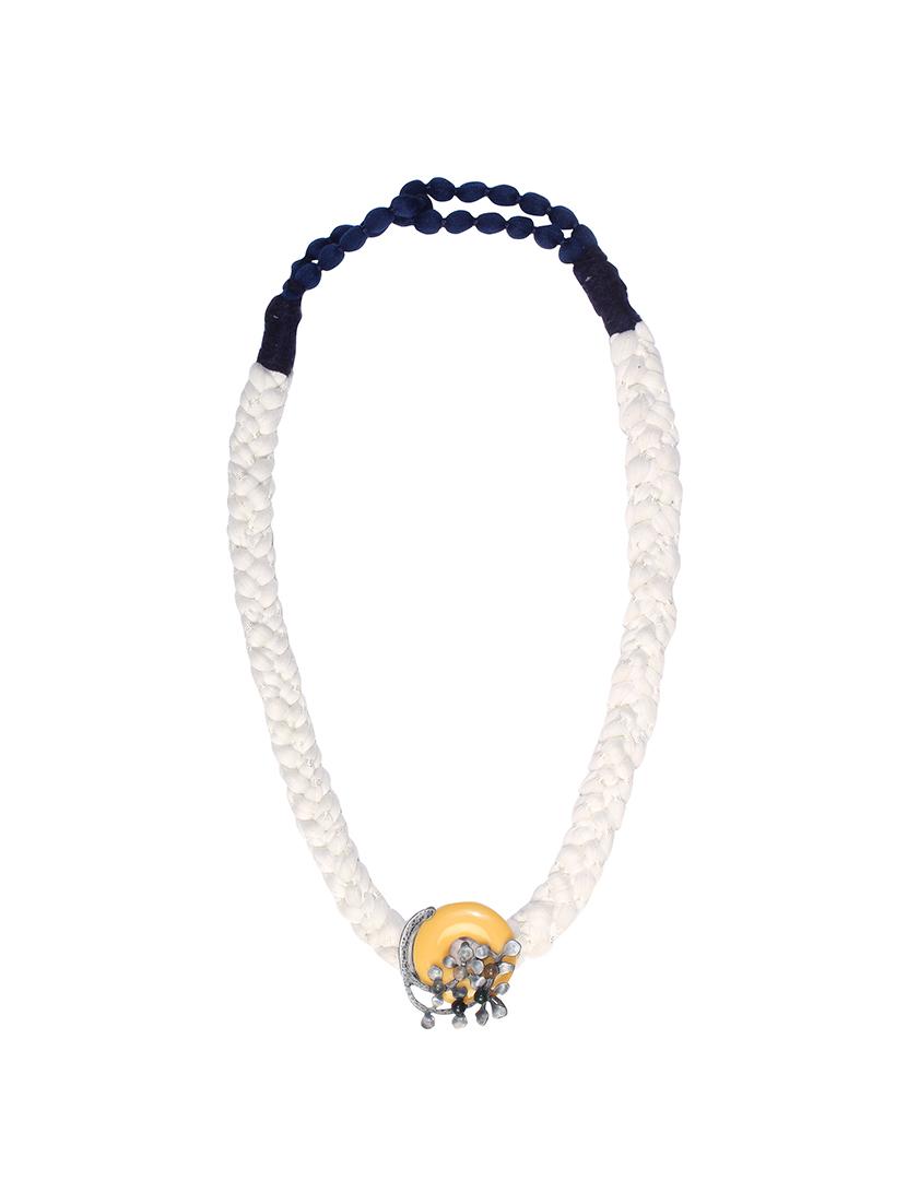white cotton blend short necklace - 16434542 - Zoom Image - 1