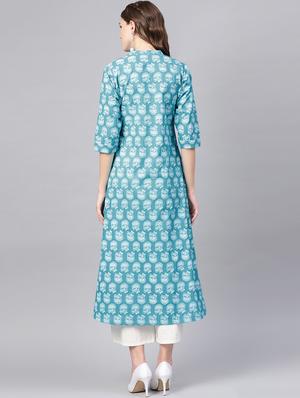 floral printed a-line kurta - 16434839 - Standard Image - 3