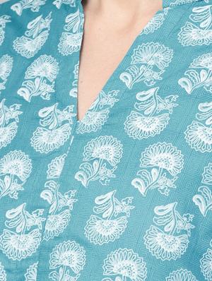 floral printed a-line kurta - 16434839 - Standard Image - 4
