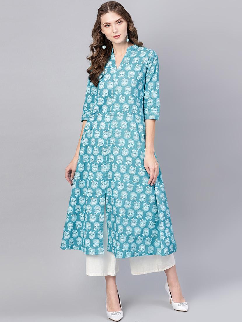 floral printed a-line kurta - 16434839 - Zoom Image - 1