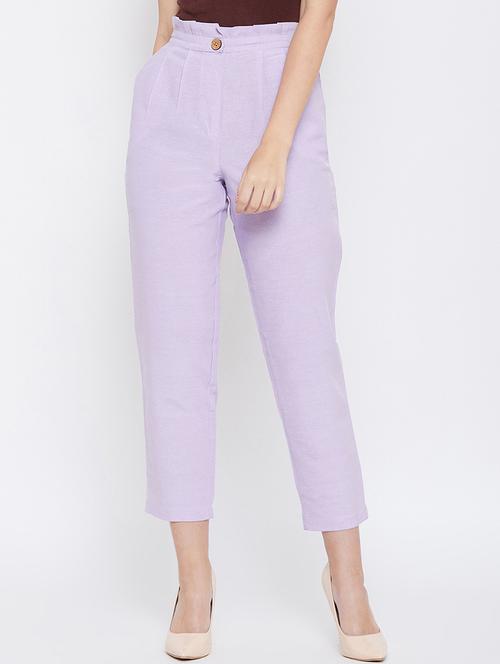 paper-bag waist pleated trouser - 16435655 - Standard Image - 1