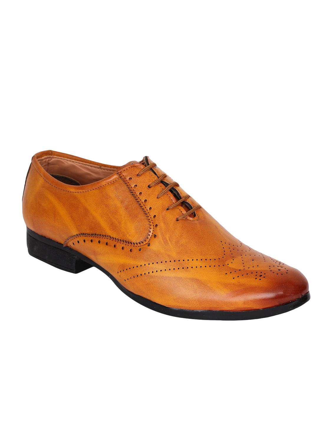 entheronic tan leatherette lace-up brouges - 16436099 - Zoom Image - 1