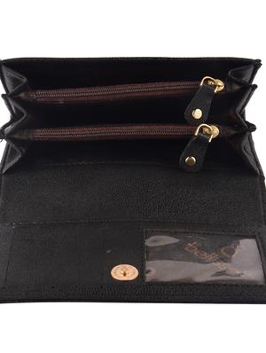 black leatherette (pu) regular clutch - 16436499 - Standard Image - 3