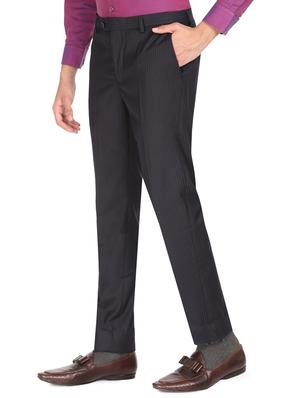grey striped flat front formal trouser - 16436591 - Standard Image - 2