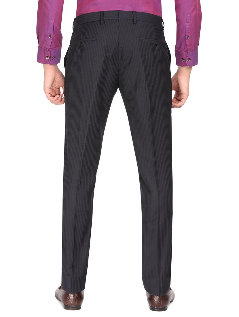grey striped flat front formal trouser - 16436591 - Zoom Image - 3