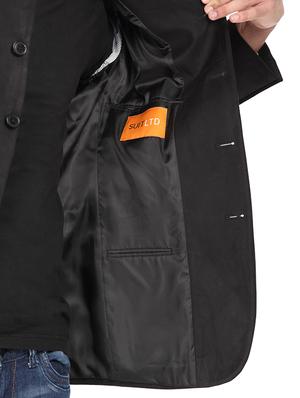 black solid bandhgala blazer - 16436606 - Standard Image - 6