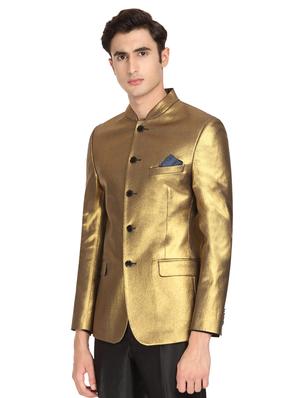 glod solid bandhgala blazer - 16436609 - Standard Image - 2