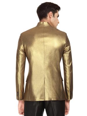 glod solid bandhgala blazer - 16436609 - Standard Image - 3