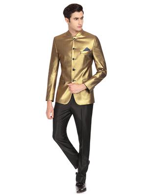 glod solid bandhgala blazer - 16436609 - Standard Image - 4