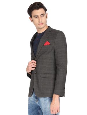 brown checkered single breasted blazer - 16436617 - Standard Image - 2