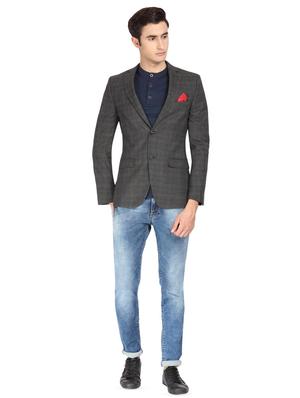 brown checkered single breasted blazer - 16436617 - Standard Image - 4