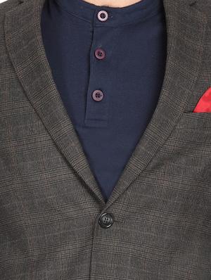 brown checkered single breasted blazer - 16436617 - Standard Image - 5