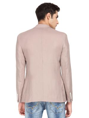 brown solid single breasted blazer - 16436620 - Standard Image - 3