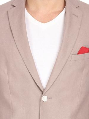 brown solid single breasted blazer - 16436620 - Standard Image - 5