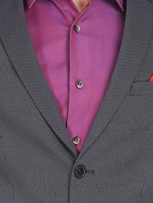 blue self design single breasted casual blazer - 16436621 - Standard Image - 5