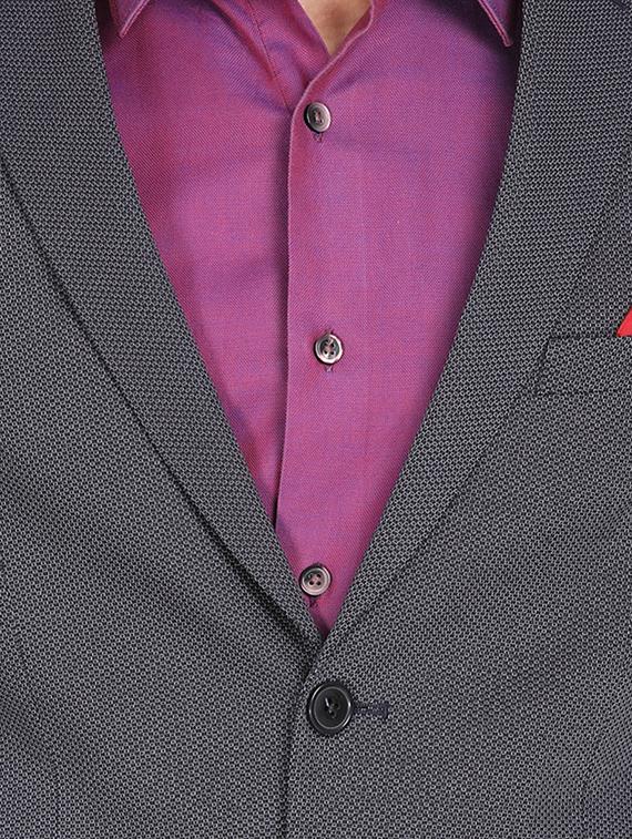 blue self design single breasted casual blazer - 16436621 - Zoom Image - 5