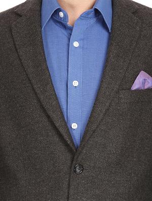 grey solid single breasted casual blazer - 16436630 - Standard Image - 5