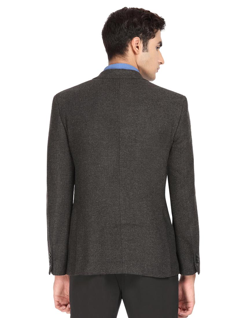 grey solid single breasted casual blazer - 16436630 - Zoom Image - 3