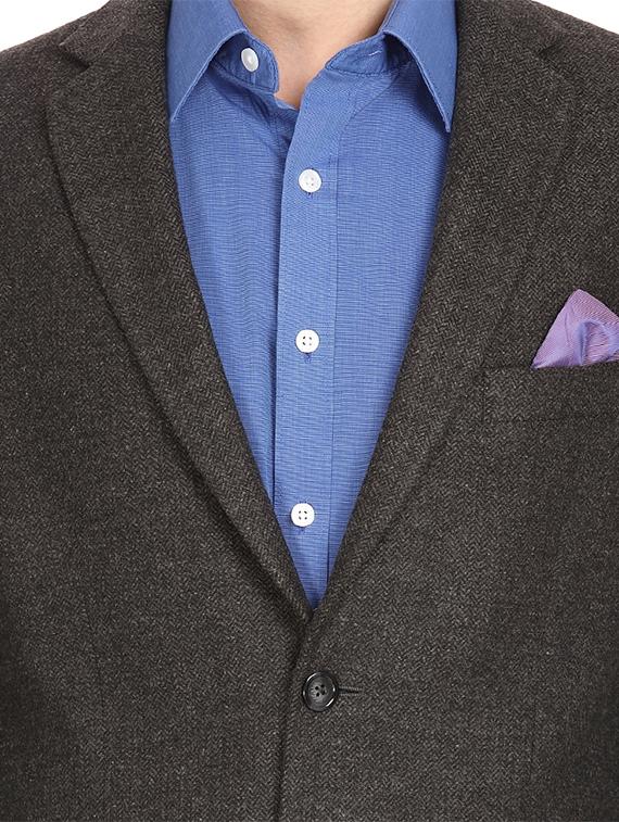 grey solid single breasted casual blazer - 16436630 - Zoom Image - 5