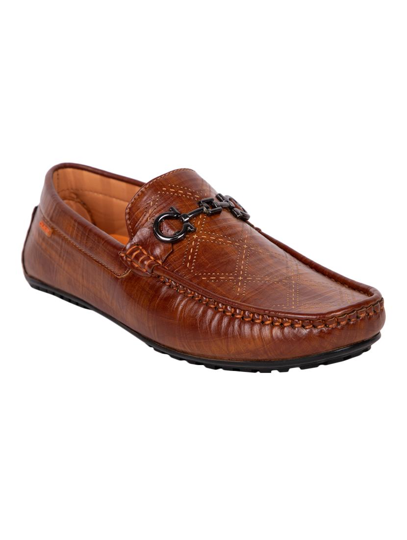 duke tan leatherette slip on loafers - 16436771 - Zoom Image - 1