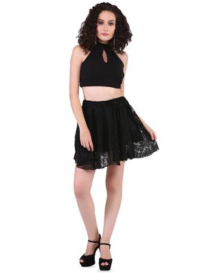 high rise floral laced skirt - 16437872 - Standard Image - 4
