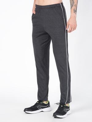 grey solid full length track pant - 16437960 - Standard Image - 3