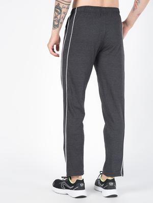 grey solid full length track pant - 16437960 - Standard Image - 4
