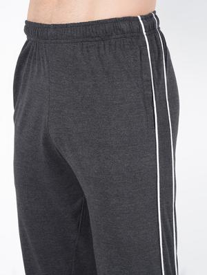 grey solid full length track pant - 16437960 - Standard Image - 5