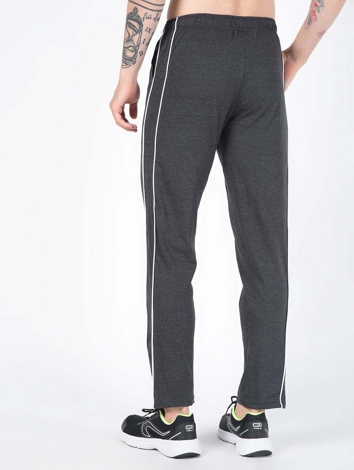 grey solid full length track pant - 16437960 - Zoom Image - 4