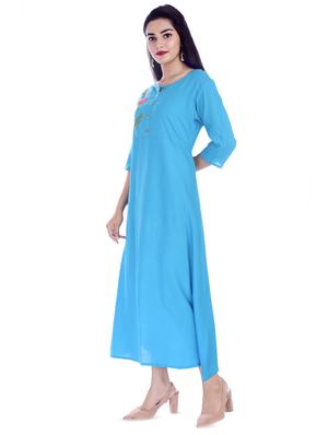 embroidered a-line ethnic dress - 16437968 - Standard Image - 2