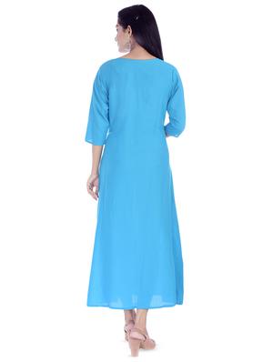 embroidered a-line ethnic dress - 16437968 - Standard Image - 3