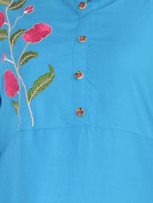 embroidered a-line ethnic dress - 16437968 - Standard Image - 4