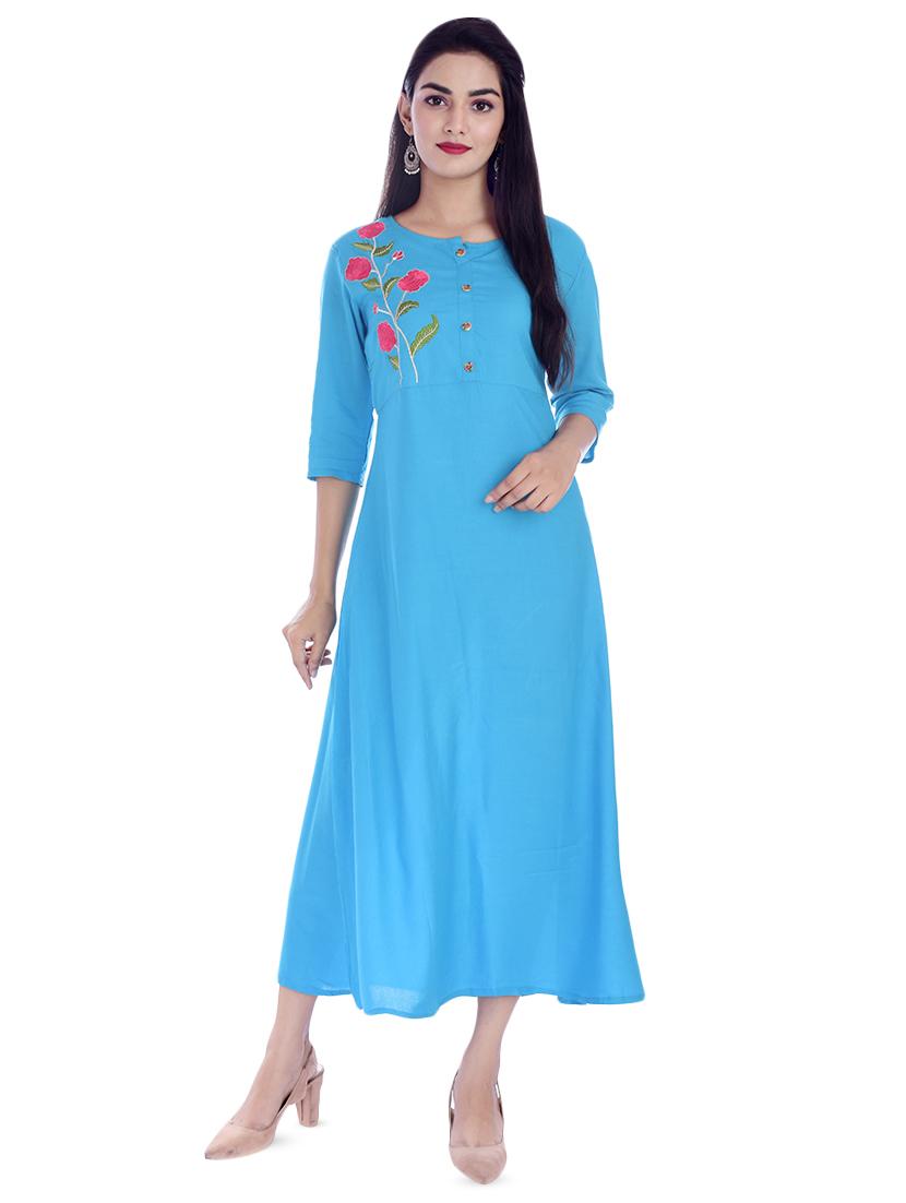 embroidered a-line ethnic dress - 16437968 - Zoom Image - 1