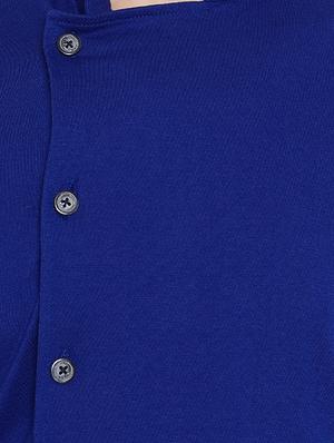 blue solid asymmetric kurta - 16438320 - Standard Image - 4