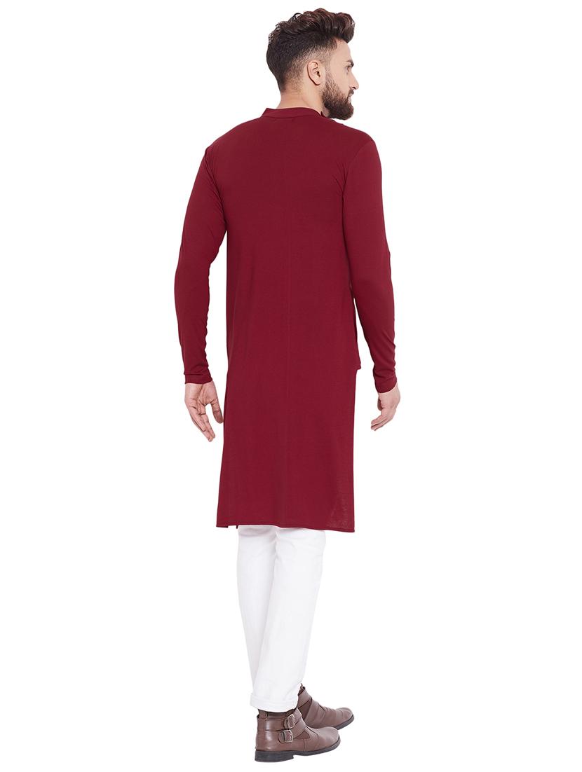 red solid asymmetric kurta - 16438326 - Zoom Image - 3