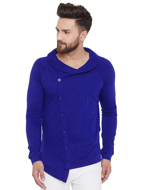 blue solid asymmetric t-shirt - 16438399 - Very Small Image - 1