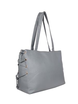 grey leatherette (pu) regular handbag - 16438917 - Standard Image - 4