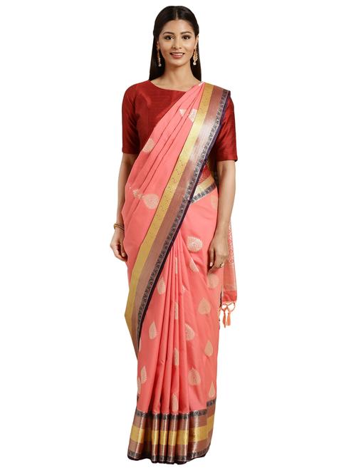 bordered kanjivaram saree with blouse - 16439036 - Standard Image - 1
