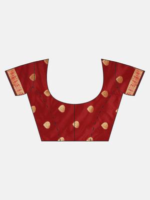 ethnic zari motif woven saree with blouse - 16439110 - Standard Image - 3
