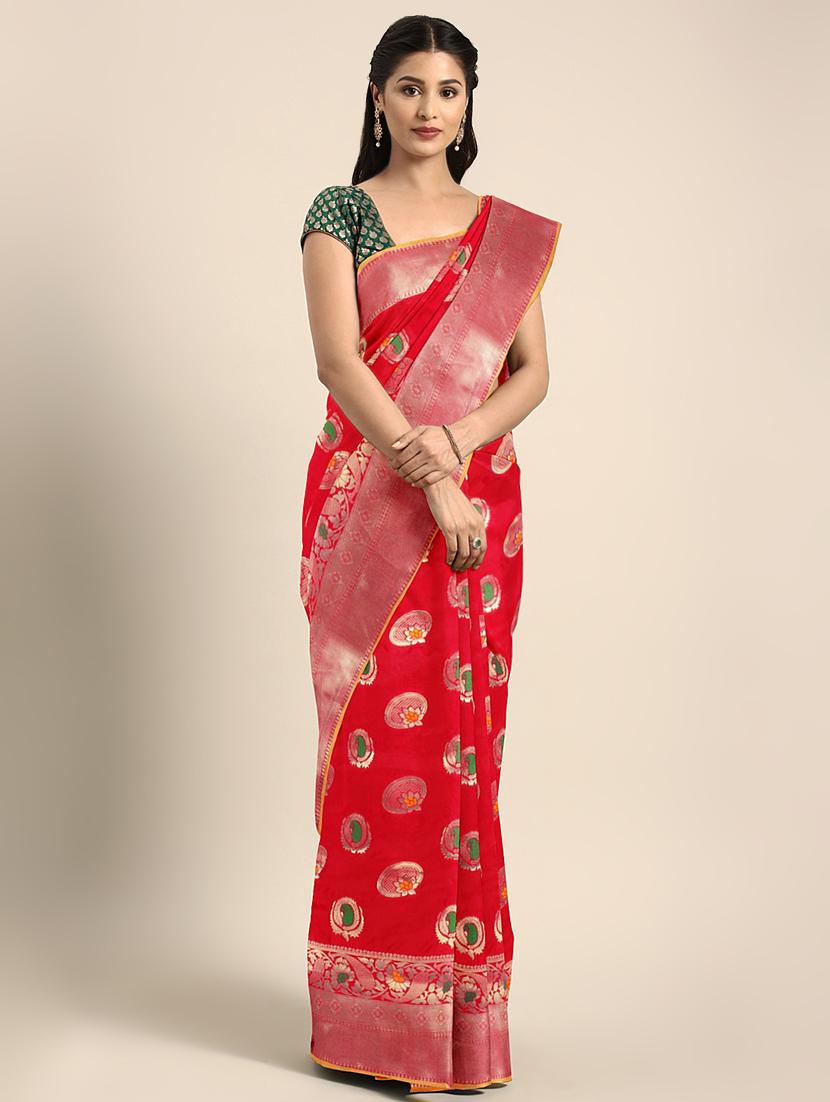 paisley zari motif woven saree with blouse - 16439123 - Zoom Image - 1