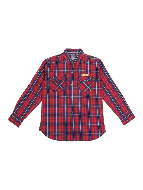 curve hem checkered shirt - 16439288 - Standard Image - 1