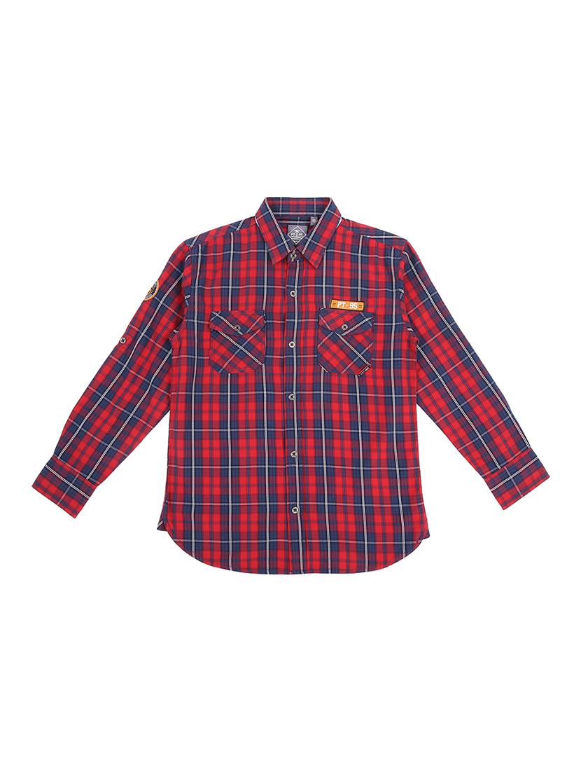 curve hem checkered shirt - 16439288 - Zoom Image - 1